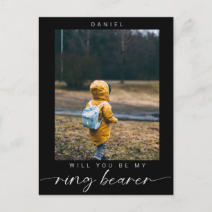 Carte Postale Minimaliste Serez-vous mon Porteur de Bague Photo