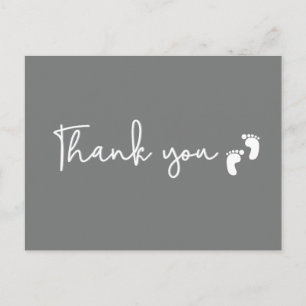 Carte Postale Minimaliste simple Merci pour la Baby shower Mod G