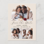 Carte Postale Minimum 3 Arc photo QR Code Beige Enregistrer la d (Devant)