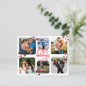 Carte Postale minimum 6 photos collage heureux vacances écriture (Debout devant)