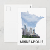 Carte Postale Minneapolis Minnesota City Skyline Travel (Devant / Derrière)