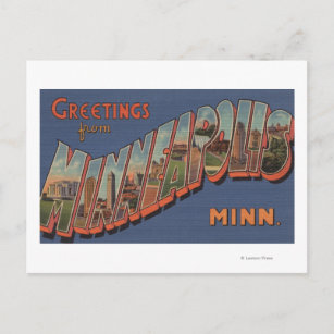 Carte Postale Minneapolis, Minnesota - Scènes de grandes lettres