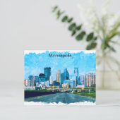 Carte Postale Minneapolis Minnesota Travel Skyline (Debout devant)