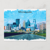 Carte Postale Minneapolis Minnesota Travel Skyline (Devant)