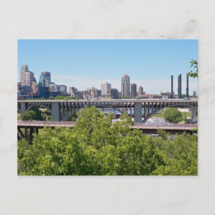 Carte Postale Minneapolis Skyline et Bridges