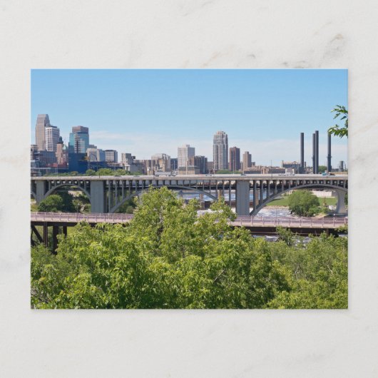Carte Postale Minneapolis Skyline et Bridges (Devant)