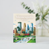 Carte Postale Minneapolis Skyline États-Unis (Debout devant)