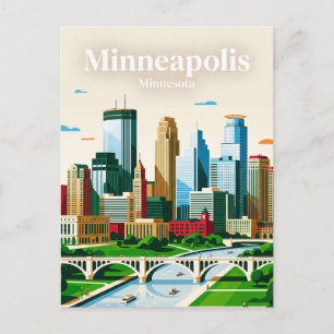 Carte Postale Minneapolis Skyline États-Unis
