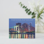 Carte Postale Minneapolis Skyline la nuit (Debout devant)