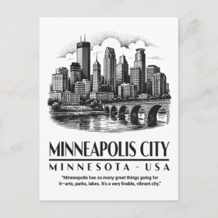 Carte Postale Minneapolis Ville Minnesota États-Unis