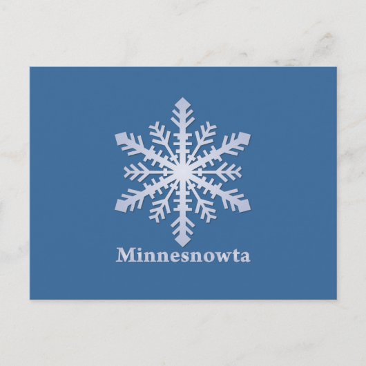 Carte Postale Minnesnowta Flocon de Neige Bleu (Devant)