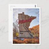 Carte Postale Minnesota Affiche de bienvenue en forme d'état (Devant / Derrière)