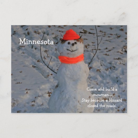 Carte postale Minnesota "Build a Snowman" (Devant)