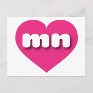 Carte Postale Minnesota coeur rose chaud - J'aime homme