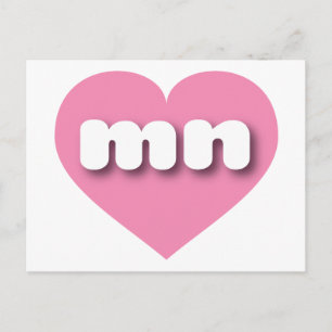 Carte Postale Minnesota coeur rose - J'aime homme