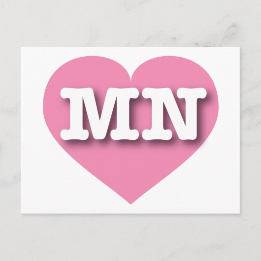 Carte Postale Minnesota Coeur rose - J'aime MN (Devant)