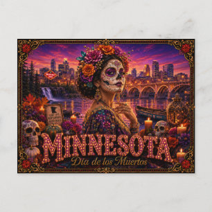 Carte Postale Minnesota Día de los Muertos Rétro