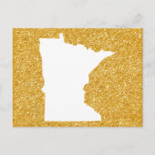 Carte Postale Minnesota en Parties scintillant blanche et or (Devant)
