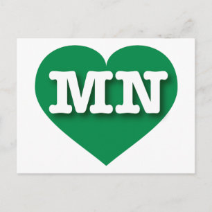 Carte Postale MInnesota Green Heart - J'aime MN