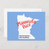 Carte Postale Minnesota Nice, Government Not Audited – Funny MN (Devant / Derrière)