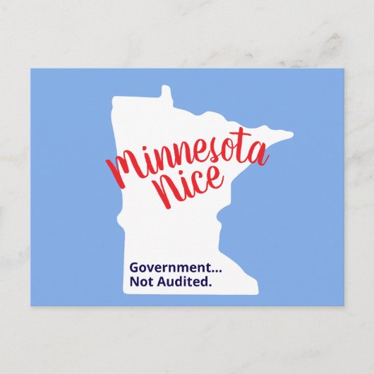 Carte Postale Minnesota Nice, Government Not Audited – Funny MN (Devant)
