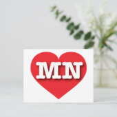 Carte Postale Minnesota Red Heart - J'aime MN (Debout devant)