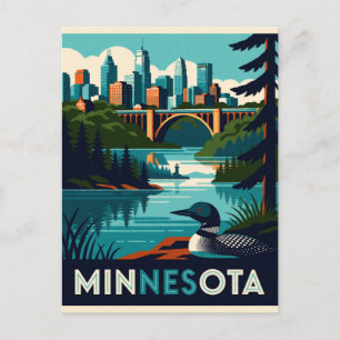 Carte Postale Minnesota USA Lacs et Voyages dans les Northwoods