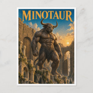 Carte Postale Minotaure, Monstre de Fantasy Gothique