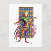 Carte Postale Minstrel médiéval et Lute (Devant)