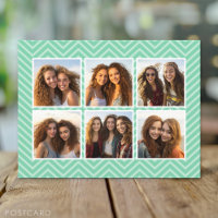 Mint Chevron Motif avec Collage photo 6 tendance
