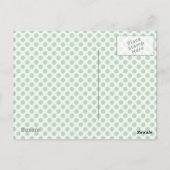Carte Postale Mint Green with Grey Polka Dots-monogram (Dos)