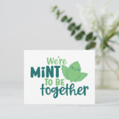 Carte Postale Mint To Be Together Cute Pun Funny Valentine's Day (Debout devant)