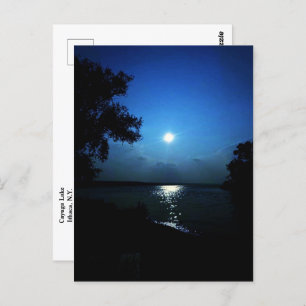 CARTE POSTALE MINUIT SUR LE LAC