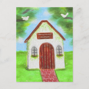 Carte Postale Minuscule Merci Mariage blanc Cottage
