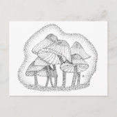 Carte Postale minuscules champignons rayés (Devant)