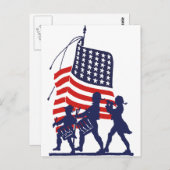 Carte Postale Minute Hommes et drapeau américain (Devant / Derrière)