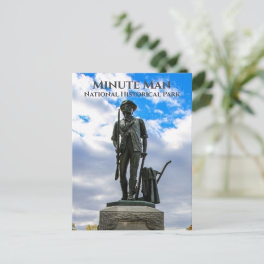 Carte Postale Minute Man Statue, Minute Man National Hist. Parc (Debout devant)