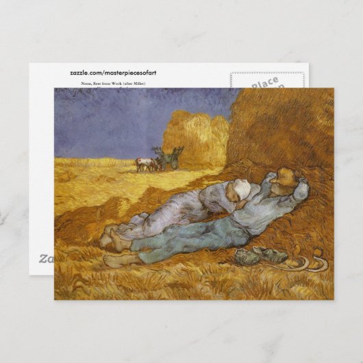 Carte Postale Mion Repos from Work (Millet) Van Gogh Fine Art (Devant / Derrière)