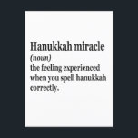 Carte Postale Miracle de Hanukkah Drôle Chanukah Définition juiv<br><div class="desc">Hanukkah, juif, juive, chanukah, toupie, don, anniversaire, groovy, noël, menorah</div>