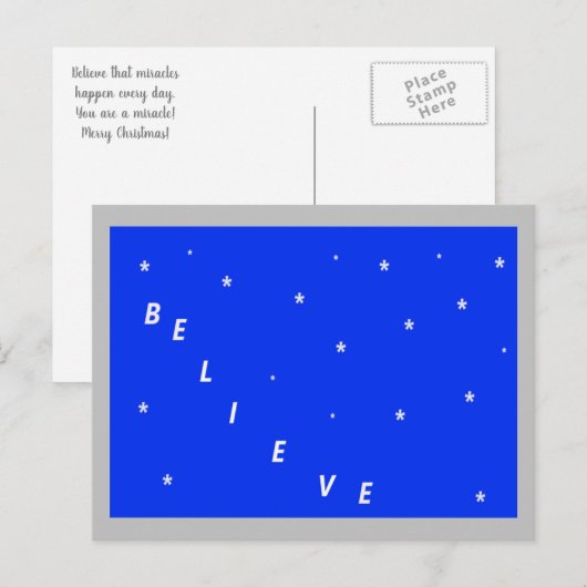 Carte postale Miracles de Noël (Devant / Derrière)