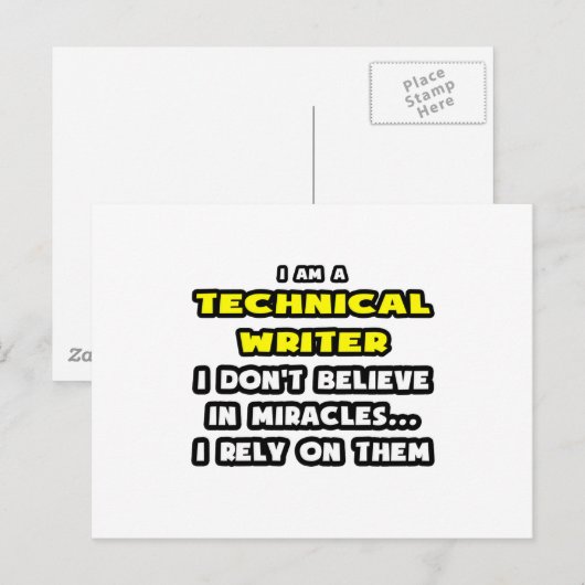 Carte Postale Miracles et rédacteurs techniques ... Drôle (Devant / Derrière)