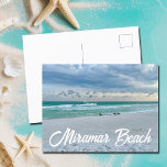 Carte Postale Miramar Beach Floride Belle photographie océanique<br><div class="desc">Salutations de la belle plage de Miramar en Floride. Magnifique photo de la côte émeraude des bécasseaux de sable au bord des vagues de l'océan sur le sable. Jolies cartes postales balnéaires de Destin en été.</div>