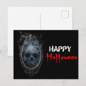 Carte Postale Miroir de fantôme effrayant Halloween (Devant / Derrière)