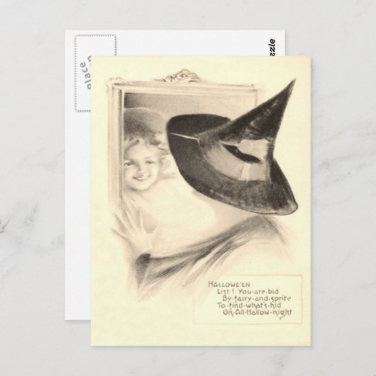 Carte Postale Miroir de sorcière fille (Devant / Derrière)