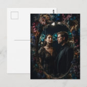Carte postale miroir florale homme et femme (Devant / Derrière)