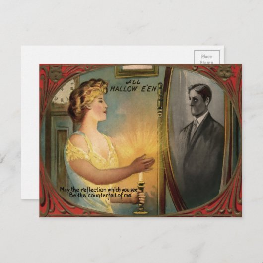 Carte postale Miroir Halloween (Devant / Derrière)