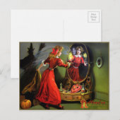 Carte postale miroir Halloween Déplaisant vintage (Devant / Derrière)
