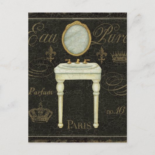 Carte Postale Miroir vintage et évier (Devant)