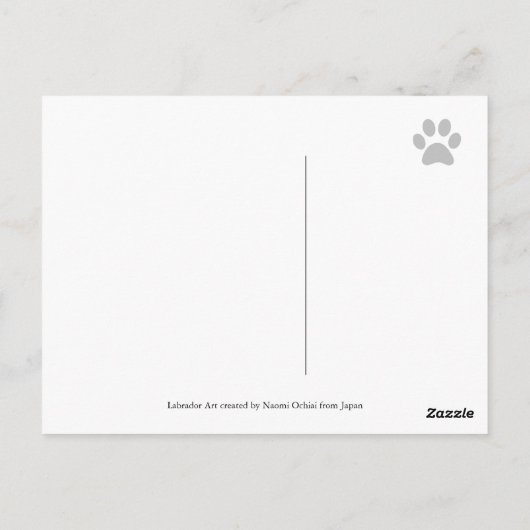 Carte Postale Mischier jaune Labrador (Dos)