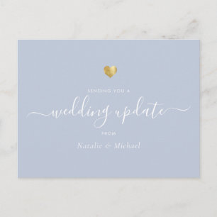 Carte Postale Mise à jour de mariage Écriture élégante Or Légère
